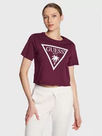 Sukienki - Guess T-Shirt Logo E02I01 JA914 Fioletowy Boxy Fit - miniaturka - grafika 1