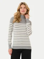 Swetry damskie - Kaffe Golf 10509063 Szary Regular Fit - miniaturka - grafika 1