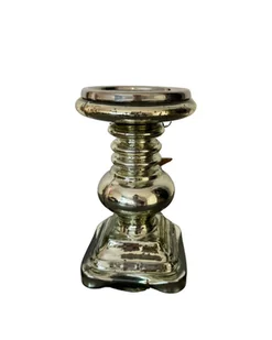 ŚWIECZNIK CERAMICZNY JASNE ZŁOTO 22 CM - Świeczniki - miniaturka - grafika 1