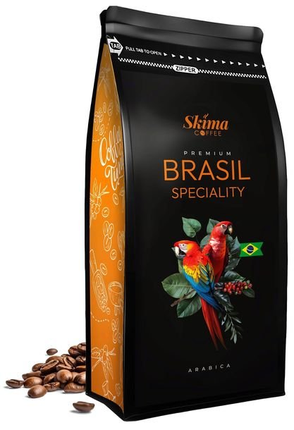 Kawa ziarnista 500g BRAZYLIA SPECIALITY 100% ARABICA Świeżo Palona + GRATIS