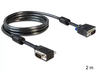 Impakt KABEL VGA M/M 2M EKRANOWANY Z FERRYTEM, KĄTOWY WTYK, CZARNY DELOCK - Kable komputerowe i do monitorów - miniaturka - grafika 3