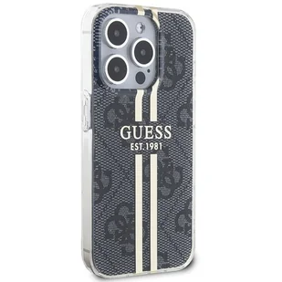 Etui Guess GUHCP15LH4PSEGK Apple iPhone 15 Pro hardcase IML 4G Gold Stripe czarny/black - Etui i futerały do telefonów - miniaturka - grafika 5