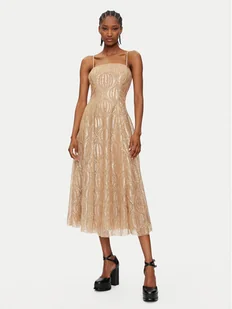 Rinascimento Sukienka koktajlowa CFC0120098003 Złoty Regular Fit - Sukienki - miniaturka - grafika 1