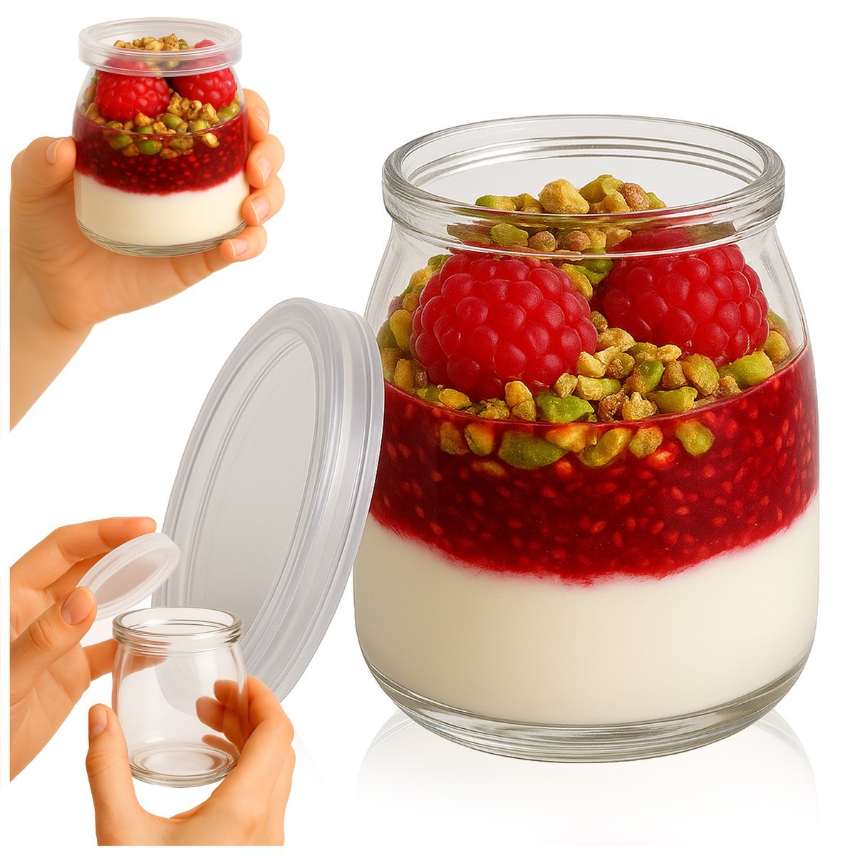 Słoik mały słoiczek szklany 160 ml na mini desery jogurt pojemnik na musli
