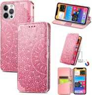 Etui i futerały do telefonów - Etui König Design kompatybilne z Apple iPhone 12 Mini ze sztucznej skóry - Etui na telefon komórkowy różowe - miniaturka - grafika 1