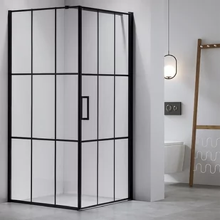 Kabina prysznicowa loftowy styl 90x90 czarne szprosy BS13B - Kabiny prysznicowe - miniaturka - grafika 1