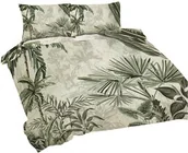 Pościel - Matex Pościel bawełniana 160x200 Liście palmy zielona Universal - miniaturka - grafika 1