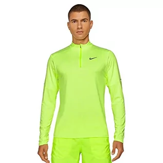 Bluzy damskie - Nike Mens M NK DF ELMNT TOP HZ bluza, Volt/White/Reflective silv, M - grafika 1