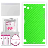 Szkła hartowane na telefon - Folia naklejka skórka strukturalna na TYŁ+BOKI do Apple iPhone 7 -  Carbon Zielony - apgo SKINS - miniaturka - grafika 1