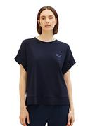 Koszulki i topy damskie - TOM TAILOR Damska koszulka z napisem, 10668-sky Captain Blue, XS - miniaturka - grafika 1