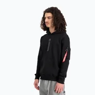 Bluzy męskie - Bluza męska Alpha Industries Puff Print Hoodie black - miniaturka - grafika 1