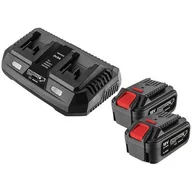 Akumulatory do elektronarzędzi - Zestaw Energy+: 2x akumulator 4ah z ładowarką podwójną GRAPHITE - miniaturka - grafika 1