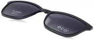 Okulary przeciwsłoneczne - MODO & ECO Damskie fioletowe okulary przeciwsłoneczne Clip On czarny/złoty, 62, czarny/żółty - miniaturka - grafika 1