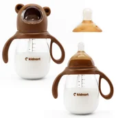Butelki dla niemowląt - Butelka Jordbaer 300ml Brązowa 6M+ PPSU Antykolkowa Słomka Ustnik BPA FREE - miniaturka - grafika 1