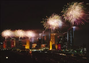 Fireworks over Houston, Texas., Carol Highsmith - plakat 50x40 cm - Plakaty - miniaturka - grafika 1