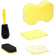 Akcesoria do mycia samochodu - Dunlop Zestaw do polerowania mycia samochodu gąbka szczotka ściereczki DUNLOP 5w1 E-18817 - miniaturka - grafika 1