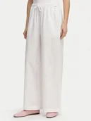 Spodnie damskie - Tommy Hilfiger Spodnie materiałowe UW0UW06431 Biały - miniaturka - grafika 1