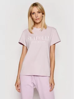 Koszulki i topy damskie - Seafolly T-Shirt Leisure 54570 Fioletowy Regular Fit - grafika 1