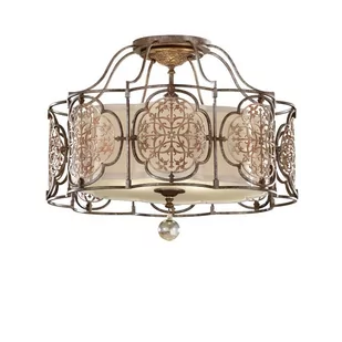 Elstead Lighting Marcella 3Lt Semi-Flush FE/MARCELLA/SF Elstead Lampa sufitowa stylowa abażurowa FE/MARCELLA/SF) - Lampy sufitowe - miniaturka - grafika 1