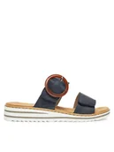 Klapki i japonki damskie - Rieker Klapki V0692-14 Granatowy - miniaturka - grafika 1