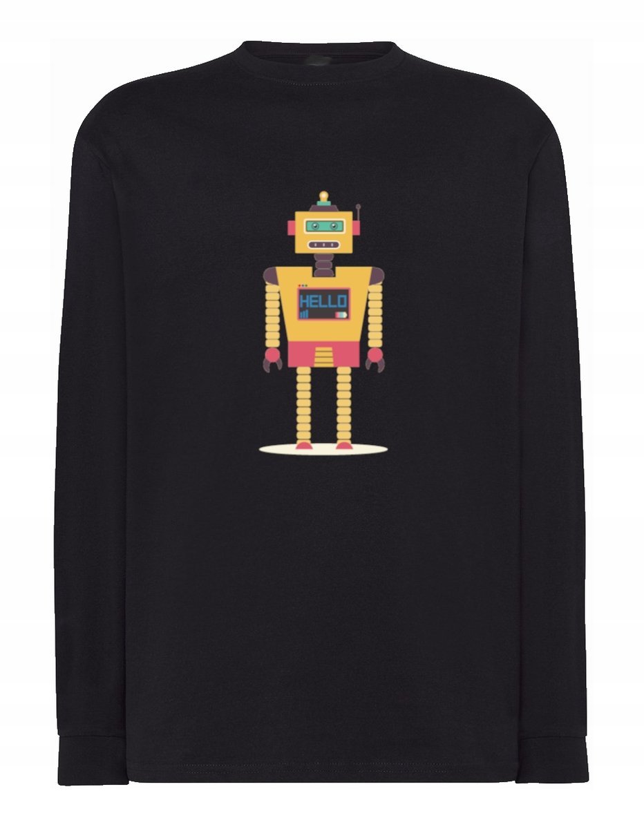 Longsleeve kolorowy nadruk robot Hello r.S
