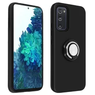 Etui i futerały do telefonów - Tylna obudowa Samsung Galaxy S20 FE Antywstrząsowa Pierścień podtrzymujący Czarny - miniaturka - grafika 1