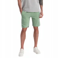 Spodenki męskie - Męskie spodenki dzianinowe dresowe wygodne zielone OM-SRBS-0139 V3 roz. S - miniaturka - grafika 1