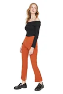 Spodnie damskie - Trendyol Kobieta drobna flare spodnie damskie, Czerwone płytki, 42 - miniaturka - grafika 1