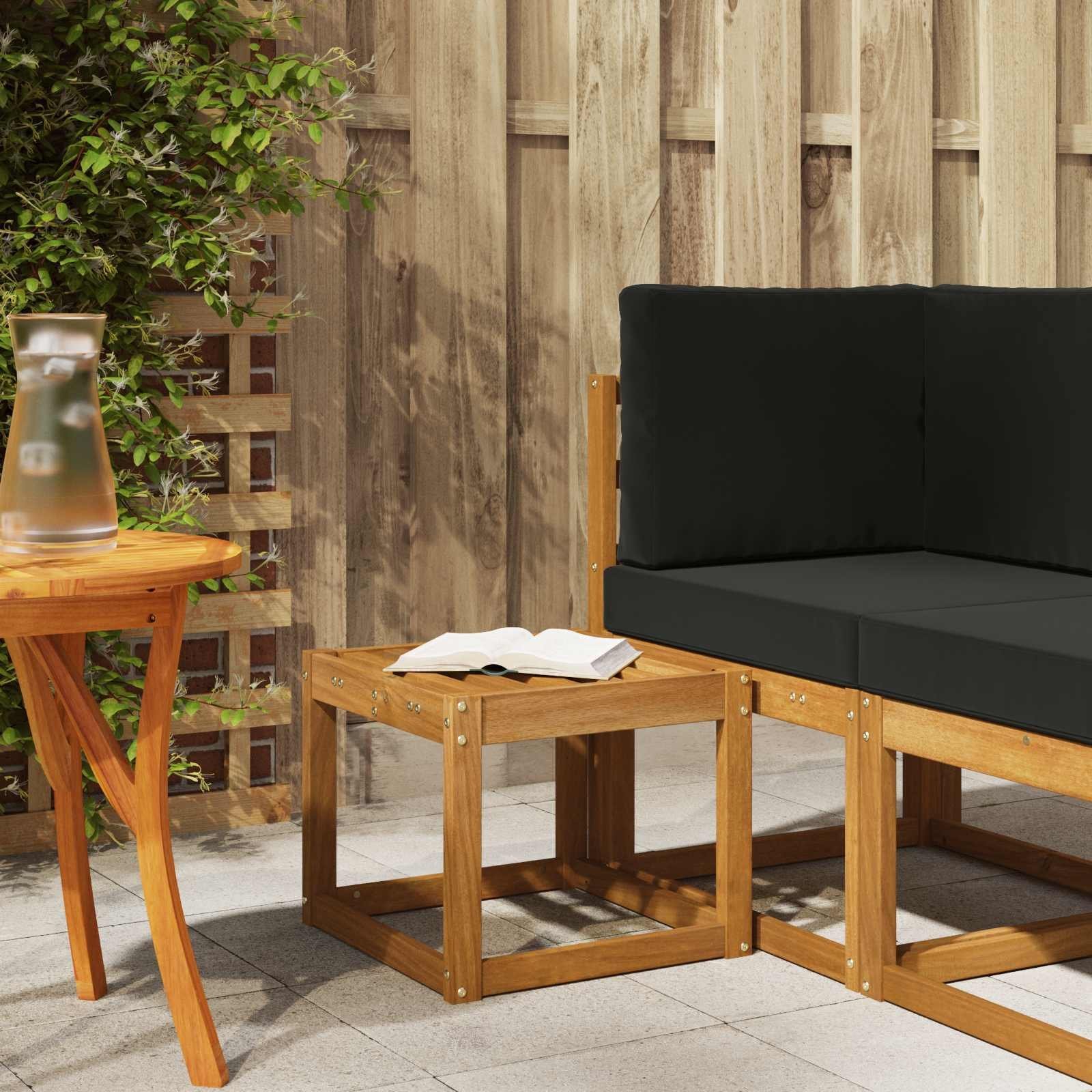 vidaXL Ławka Stołowa Naturalny 43 x 43 x 37 cm Lite Drewno Akacji