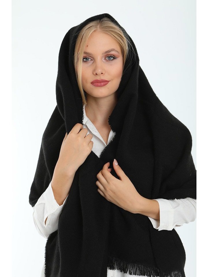 Lucky Bees Szal w kolorze czarnym - 180 x 70 cm