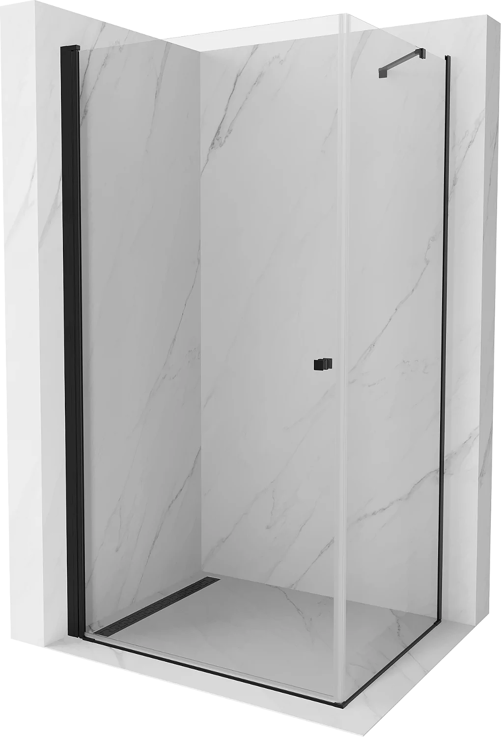 Mexen Pretoria kabina prysznicowa uchylna 70x100 cm, transparent, czarna - 852-070-100-70-00