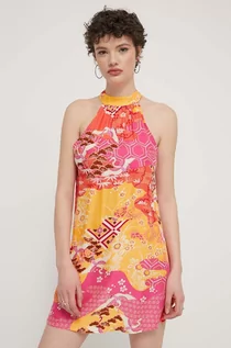 Sukienki - Superdry sukienka x Pagong kolor różowy mini rozkloszowana - grafika 1