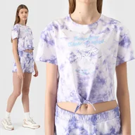 Koszulki i topy damskie - T-SHIRT DZIEWCZĘCY 4F TOP KOSZULKA DZIECIĘCA Z NADRUKIEM MULTIKOLOR SS24 - miniaturka - grafika 1