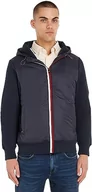 Bluzy męskie - Tommy Hilfiger Męska bluza z kapturem Clean Mix Media, zamek błyskawiczny, pustynne niebo, XL, Pustynne niebo, XL - miniaturka - grafika 1