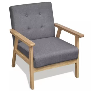 Fotel z drewnianą ramą vidaXL, materiałowy, 64,5x67x73,5 cm - Fotele - miniaturka - grafika 1