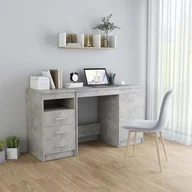 Biurka - vidaXL Biurko vidaXL Biurko szarość betonu 140x50x76 cm płyta wiórowa 3054784 - miniaturka - grafika 1
