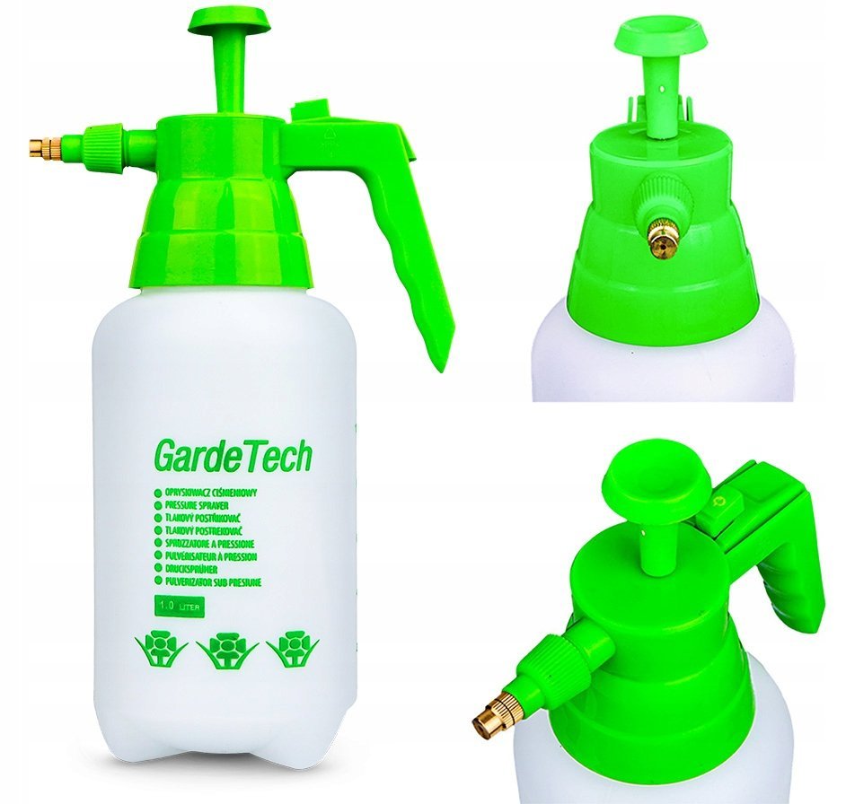 OPRYSKIWACZ CIŚNIENIOWY RĘCZNY OGRODOWY Z REGULOWANĄ DYSZĄ GARDETECH 1 L