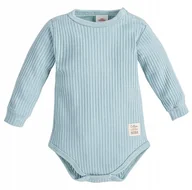 Body dla niemowląt - Body niemowlęce koperta bawełna prążek Makoma Harmony Natural Turkus 56 cm - miniaturka - grafika 1