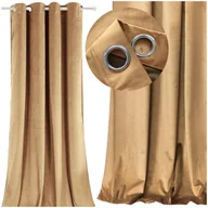 Zasłony - zasłona welurowa na przelotkach - latte - miniaturka - grafika 1