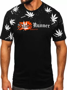 Czarny bawełniany t-shirt męski z nadrukiem Bolf 14744 - Koszulki męskie - miniaturka - grafika 1