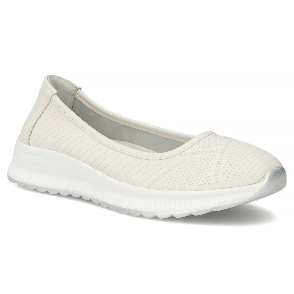 Baleriny damskie beżowe Filippo DP7621/26 buty skórzane na platformie-41