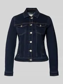 Kurtki damskie - Kurtka dżinsowa o kroju slim fit z mieszanki bawełny - miniaturka - grafika 1