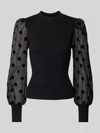 Bluzki damskie - Bluzka o kroju slim fit z bufiastymi rękawami model ‘DOTME’ - miniaturka - grafika 1
