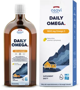 Osavi - Daily Omega, 1600mg Omega 3, Cytryna, 500 ml - Witaminy i minerały - miniaturka - grafika 1