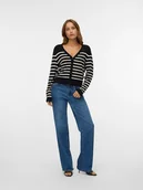 Swetry damskie - ONLY Kardigan w kolorze czarno-kremowym - miniaturka - grafika 1