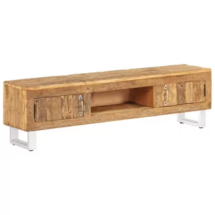 vidaXL Szafka TV z litego drewna z podkładów kolejowych, 140x30x40 cm - Szafki RTV - miniaturka - grafika 1
