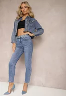 Spodnie damskie - Niebieskie Klasyczne Jeansy o Fasonie Regular Fiacera - miniaturka - grafika 1