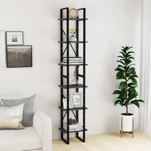 vidaXL Wysoki regał szary 40x30x210 cm lite drewno sosnowe 806504 - Regały - miniaturka - grafika 1