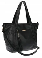 Torebki damskie - Torebka damska shopper A4 elegancka torba duża na ramię CH778 Czarna - miniaturka - grafika 1