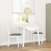 Krzesła - vidaXL Krzesła do jadalni z poduszkami 2 szt. Białe lite drewno gumowe - miniaturka - grafika 1